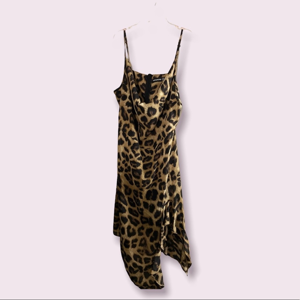 Pretty Little Thing Leopard Slip Dress Size 12